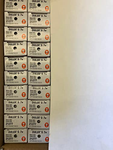 SYLVANIA 20 Pieces 21277 CF7DS/827/ECO Non-Dimmable DULUX 7 Watt 2700K G23 T4 CFL Bulb