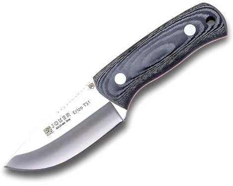 Joker Cuchillo de supervivencia deportivo Erizo TS1 CM81-K, mango canvas micarta, hoja de 7,5 cm, incluye funda de kydex y paracord 550, Herramienta de pesca, caza, camping y senderismo.