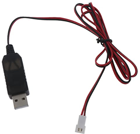 Yichtllk 3,7 V USB-Ladekabel Xh 2,54 mm 2-Pin-Stecker auf USB-Anschluss Lithium-Batterie-Ladegerät für RC-Flugzeug-Hubschrauber-Spielzeug