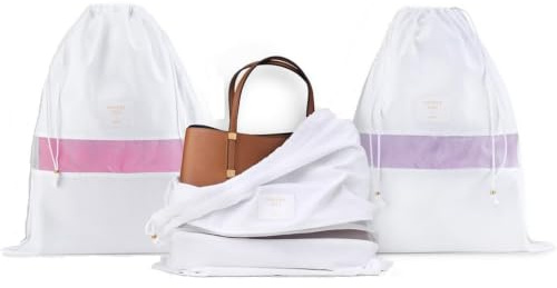 Hayden Hill Staubbeutel aus Bio-Baumwolle Handtaschen 3er-Pack Mittel 51 cm | Zugband-Verschluss, Sichtfenster aus Organza, Für Handtaschen und Schuhe, Schützt vor Staub und Licht