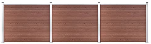 Festnight Sichtschutzzaun WPC Gartenzaun Windschutzzaun Zaunelement Lamellenzaun Zaun Garten Sichtschutz Windschutz Gartensichtschutz Gartentor Zaunfeld Zauntor Braun 526x146 cm