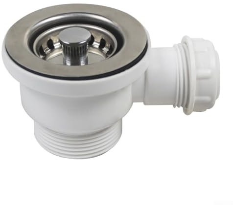 FUBESK Stainless Steel 70mm PP Flange Fits Kitchen Sink Basket Strainer Plug Waste Forany standard kitchen sink.