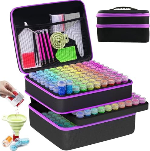 Diamond Painting Aufbewahrungsbox, Großes Diamond Painting Koffer, TOOSOAR Diamond Painting Box, Tragbar 240 Fächer Diamond Painting Zubehör Boxen