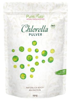 Bio Chlorella Pulver – 100% Chlorella vulgaris, Rohkostqualität, ohne Zusatzstoffe, kontrolliert biologisch angebaut