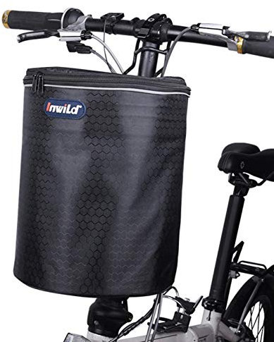Fahrradkorb, Fahrrad Vorne Träger, Faltbar Wasserdicht Fahrrad Lenkerkorb, Vorne Rollerkorb, Abnehmbare Lenkerkorb Tasche, Hundekorb mit reflektierendem Gurt für Scooter Balance Bikes