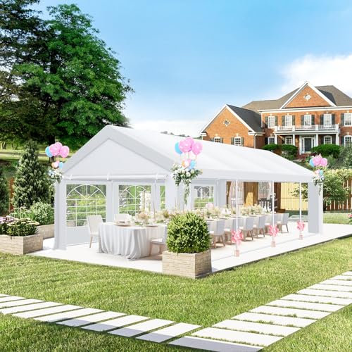 COBIZI 4x8 m Partyzelt Heavy Duty, Zelte für Partys mit abnehmbaren Seitenwänden & eingebauten Sandsäcken, Hochzeitszelt, einfach aufzustellen, UV 50+, wasserdicht