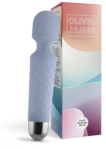 Oliver James Vibrator - 20 Vibration Modes & 8 Speeds, Vibrator Wand Massager for Clitoris Stimulation, Adult Sex Toys for Men & Women, Wireless Vibrators & Water-Resistant Adult Toy (Pastel Blue)