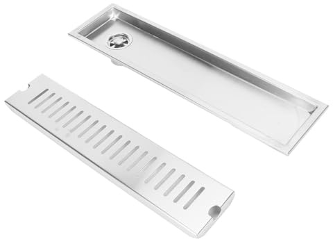 Edelstahl Duschablauf 40x10 cm Bodenablauf mit Geruchsverschluss und Abdeckung