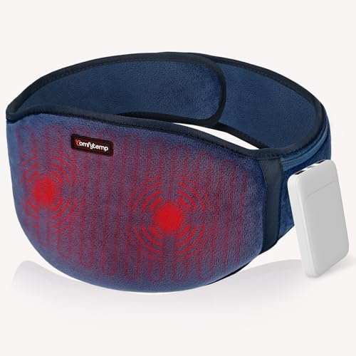 Comfytemp Ultraweich Wärmegürtel für Rücken mit Akku Massage USB Heizgürtel | 147x18cm Kabellos Rückenmassagegerät mit Rückenwärmer Heizkissen Wärmekissen Geschenke für Mütter Frauen Mama Papa