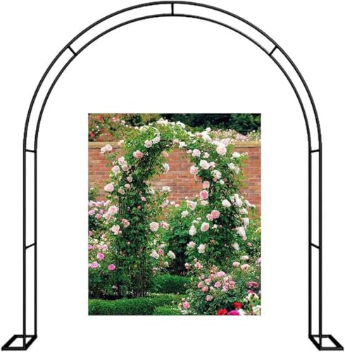 WCQSYY Extérieur Arche De Jardin en Métal Résistant Aux Intempéries pour Le Soutien des Vignes, Décoration De Jardin, Plantes Grimpantes,Noir,W1.4M*H2.3M