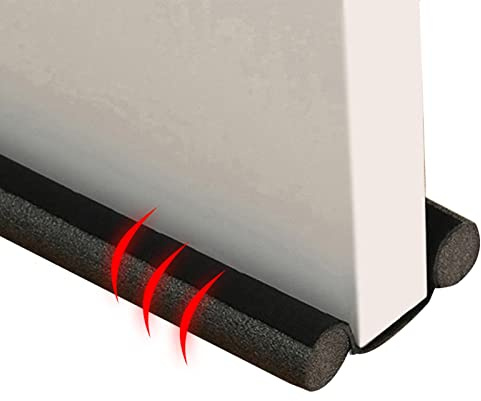 2 Pièces Boudin Bas De Porte Anti Froid, 93cm Boudin De Porte Isolant Froid Double Joint pour Porte, Fond Joint De Porte, Boudin De Porte Froid, Anti Bruit insectss, Bâton en Mousse Découpable