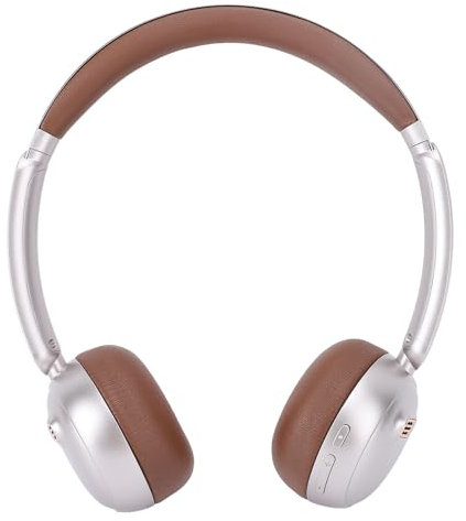 Oreilet Retro Bluetooth 5.4 Headphones, Comfortable ANC Noise Cancelling Over Ear Wireless Headset, Lightweight Vintage Headphones for Call Travel Sports Gym Home (Brown)