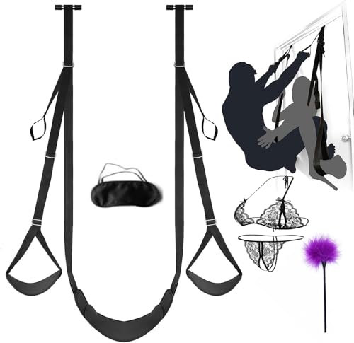 Door Sex Swing with Seat - New Leather Cushion Thick Fluff Sex Door Love Slings Bondage Restraints for Adult Sex Toys for Women Men Couples Sweatshirt F52