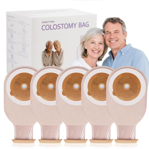 100 Pcs Colostomy Bags,20-65mm Ostomy Supplies, One-Piece Ostomy Bags for Lleostomy Stoma Care, Cut-to-Fit Non Woven Fabric Anti Swelling Bag Lock Design
