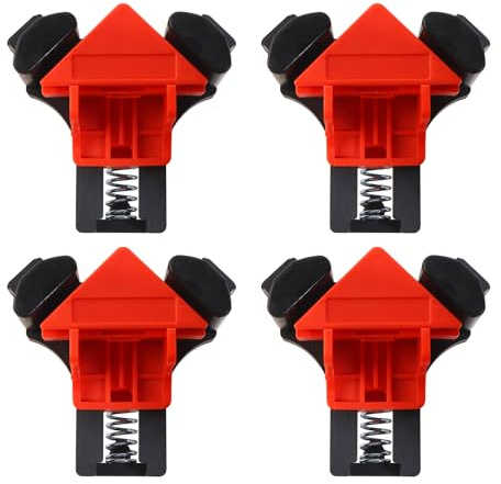 Winkelspanner 90 Grad,4 Stück Verstellbar Eckspanner, Eckverbinder Holz Verdicktes ABS Winkelspanner, Klemmbereich (5-22mm),Eckenspanner für Bilderrahmen,Platten,Glas,Eckschellen
