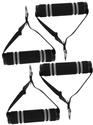BUGUUYO 2 Paires Poignées de Tirage Robustes Antidérapantes pour Machine à Câble Fitness Accessoires pour Entraînement Triceps et Musculation à Domicile Lot de Gris Grand Modèle