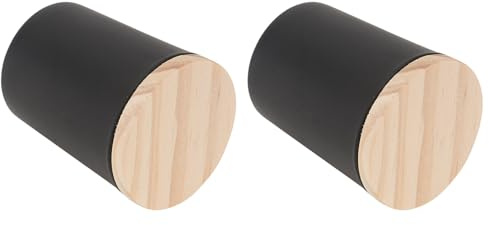 Cabilock Vaso de Vidrio para Velas Anti-Caídas Negro Mate 5X6 CM Tapa de Madera Set de 2 Recipientes para Hacer Velas Caseras y Aromáticas Adecuado para Decoración y Manualidades