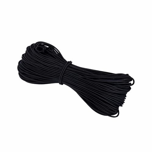 Cordoncino elastico rotondo nero, 4 mm x 10 m, di alta qualità, per la creazione di gioielli, cucito, bracciali, collane, perline, fai da te, artigianato, progetti hobby