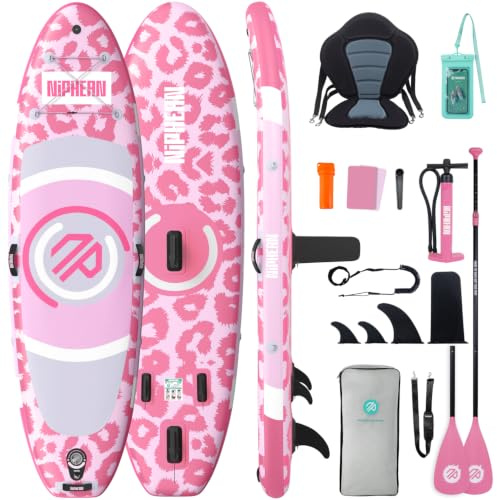 Niphean Stand up Paddling Board mit Sitz und Sup Board Zubehör | 320/305cm Stabiles Sup Board 200kg für 2 Personen, Robustes und Langlebiges Standup Paddle Board aufblasbar