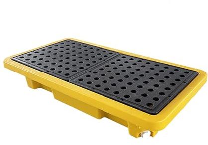 SFSLBFB Auslaufsichere Öltank-Auffangwanne, modulare Auffangplattform mit Rosten, 655 x 360 x 120 mm, Lösung zur Verhinderung des Auslaufens von Ölfässern für die sichere Lagerung