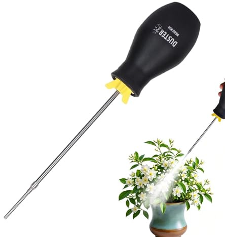 Aplicador de tierra de diatomeas | Gran capacidad con dispositivo de esparcimiento extensible y tubo largo, pulverizador de polvo para globos, para interiores y exteriores, jardín, áreas para mascotas
