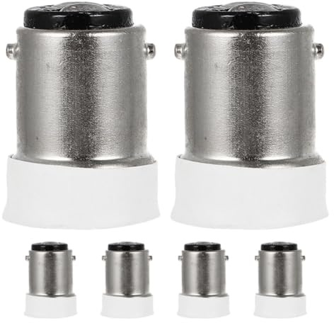 STOBAZA 6 Pièces Partie Douille D'éclairage Convertisseur de Support de Lampe B15d vers E14, Cuivre, Modèle B15d To E14, pour Maisons et Bureaux