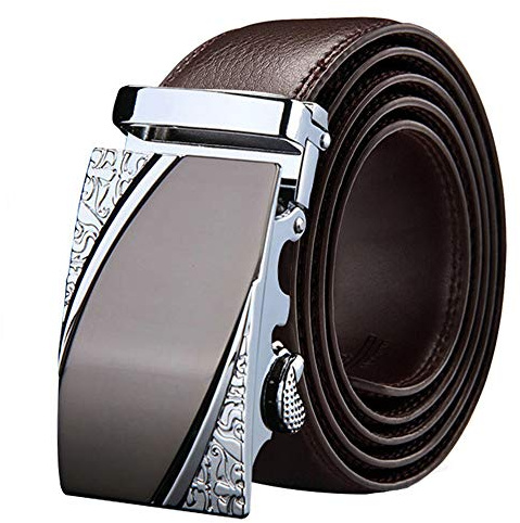 Addfect Ledergürtel für Herren,Automatik,Schwarz Braun Elegant Business und Anzug Freizeit Ledergürtel,Gürtel Kürzbar mit Automatikschnalle für Männer