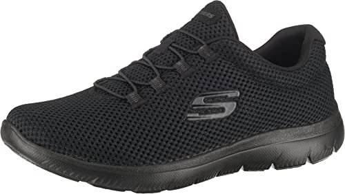 Skechers Summits Lite, Zapatillas Mujer, Black Mesh Black Trim, 40 EU