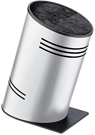 Rockingham Forge Pro-Balance Contemporary Universal Knife Block with Compressed Fibre Inserts, Metallic Silver