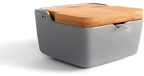 D'CASA Dcasa Azucarero con Tapa Bambu Gris, con Cuchara