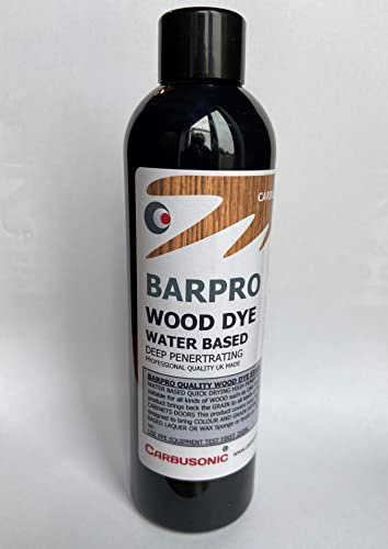 Carbusonic Barpro Wood Stain dye Water Based Professional Quality pigments for All Wood Types 250ml (Black)