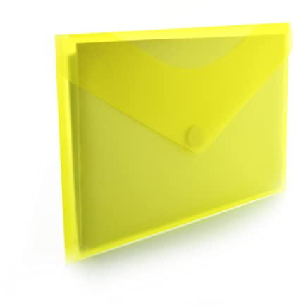 Packung mit 10 Mappen mit Klettverschluss, Größe A4+/Folio, Ref. 90153, Gelb, klassische durchscheinende Farben mit Soft-Touch-Oberfläche von Office Box (gelb)