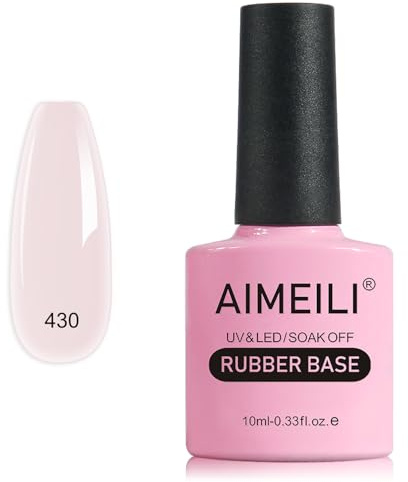 AIMEILI Rubber Base Gel Soak Off UV LED Rubber Base Coat Nägel Unterlack Gel Nagellack Maniküre 10ml (430)
