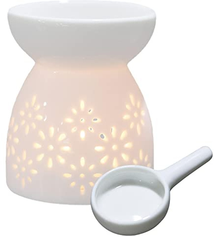 Bruciatore per Olio Essenziale Candela con Cucchiaio, Diffusore di Aromi Portacandele, Lampada per Aromaterapia, Supporto di Luce di tè per Casa Camera da Letto Soggiorno Yoga Decorazioni Regalo