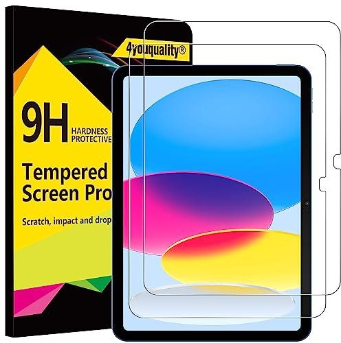 4youquality [2-Pack Screen Protector for iPad (A16) 11th / 10th Generation (2025/2022) (iPad 11 & 10), Tempered Glass Film, Anti-Scratch, Impact-Resistant