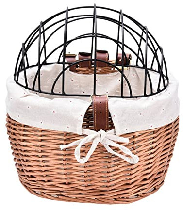 Lambo Cat Basket | Wicker Basket For Small Dog Cat Pet Carrier | Front Basket With Wire Mesh | Detachable Pet Carrier | Pet Carrier Front Basket For Dog Puppy Cats
