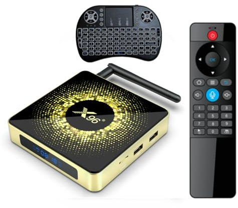 X96 X10 8K Ultra HD Android TV Box Android 11.0 Amlogic S928X LPDDR4 4GB RAM 32GB ROM WiFi6 1000M BT5.2 USB3.0 Support AV1 8K 60fps H.265 HDR Box with i8 keyboard