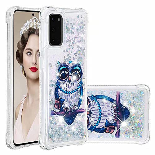 Hülle Case für Motorola Moto G 5G 2024 Glitzer Handyhülle Tasche Stoßfestes für Motorola Moto G 5G 2024 Diamond Flüssige Cover Bumper TPU Schutzhülle für Motorola Moto G 5G 2024 Handy Hüllen Eule