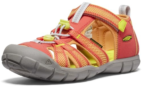 KEEN Unisex Seacamp 2 CNX Closed Toe Sandals, Orange grate, 12 Little Kid
