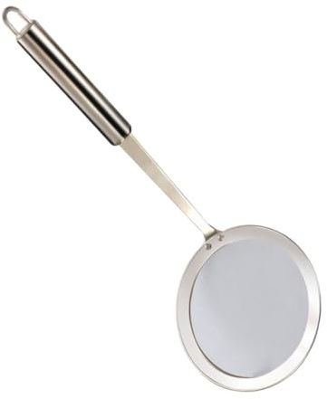 Hoement Colino Schiumarola in Acciaio Inossidabile 10 Cm Manico, Scolapasta per Olio, Accessorio da Cucina per Friggere e Cottura di Verdure e Carne