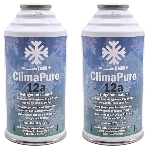 multicool Lot de 2 Canettes Gaz Climatisation CLIMAPURE 12a 170 grs | Hydrocarboné, Remplace R12, Remplace r134a, Remplace duracool 12a