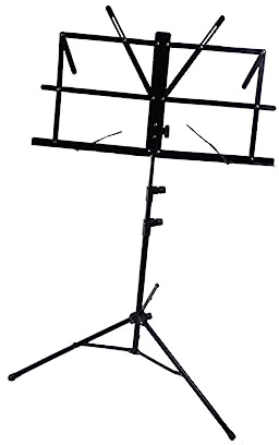 BESTonZON Blech Musikstativ Halter Für Notenständer Regalstützen Halterungen Für Regale Musikbuchständer Schwere Regalhalterungen Zusammenklappbarer Notenständer Gitarrenhalter Black