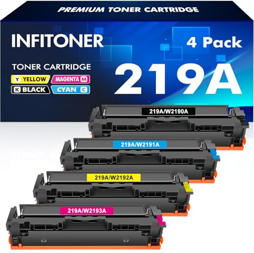 219A 219X Kompatibel für HP Color Pro MFP 3302FDWG Toner Kein Chip | Kompatibel für HP 219A 219X für Color Pro MFP 3302SDWG 3302FDNG 3302FDW 3302SDW 3302FDN 3202DN 3202DW W2190A 4-Pack