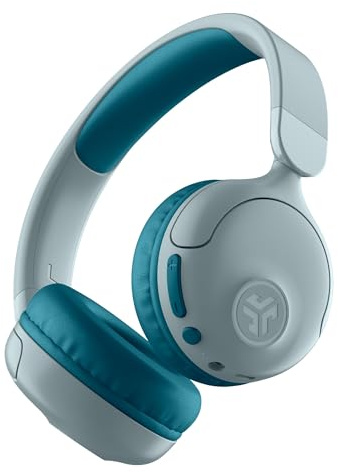 JLab JBuddies Pop Kids Headphones Wireless - 48H+ Playtime & Wired Mode, Volume Safe 85/95dB, Foldable Kids Bluetooth Headphones for Boys & Girls - Children's Earphones with Wireless Share Mode, Teal