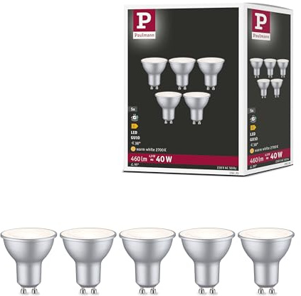 Paulmann 29235 Standard 230V LED Reflektor Reflektor GU10 460lm 4,9W 2700K Weißaluminium