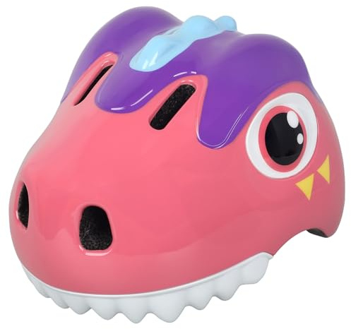 HUGGAH Dinosaur Bike Helmet for 1-3-5-8 Toddler Baby Kids, Lightweight Bicycle Helmet for Cycling Skateboard Roller Skate & Multi-Sports,2 Sizes for Boys and Girls (Pink)