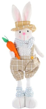 AOOOWER Osterdekoration, lange Ohren, Stehpuppe, schöne handgefertigte männliche/weibliche Plüschpuppe für Heimdekoration und zum Verschenken