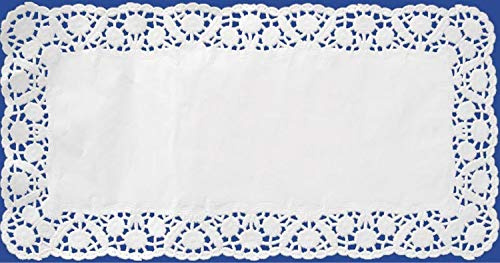 VEPATIM 100 Deko-Tortenspitzen eckig weiß 18 x 30 cm