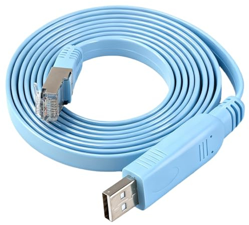 Ethernet to USB Cable, USB to RJ45 Console Cable for Cisco, HP Networking Equipment, Routers Switches Ethernet Cable with Shielded for Windows Mac Linux, Ethernet to USB Console Connection, 1.8 Meters