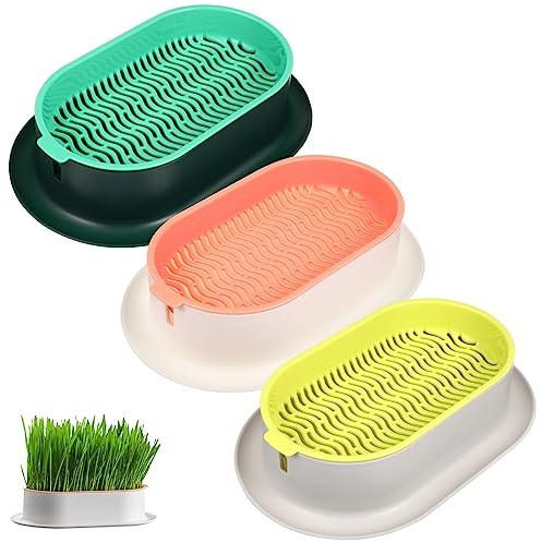 AKOOSY 3pezzi Fioriera Per Gatta Senza Pratico Vaso Per Gatti Per Uso Domestico Fioriera Creativa Grande Capacità Per Coltivare Gatta Casa